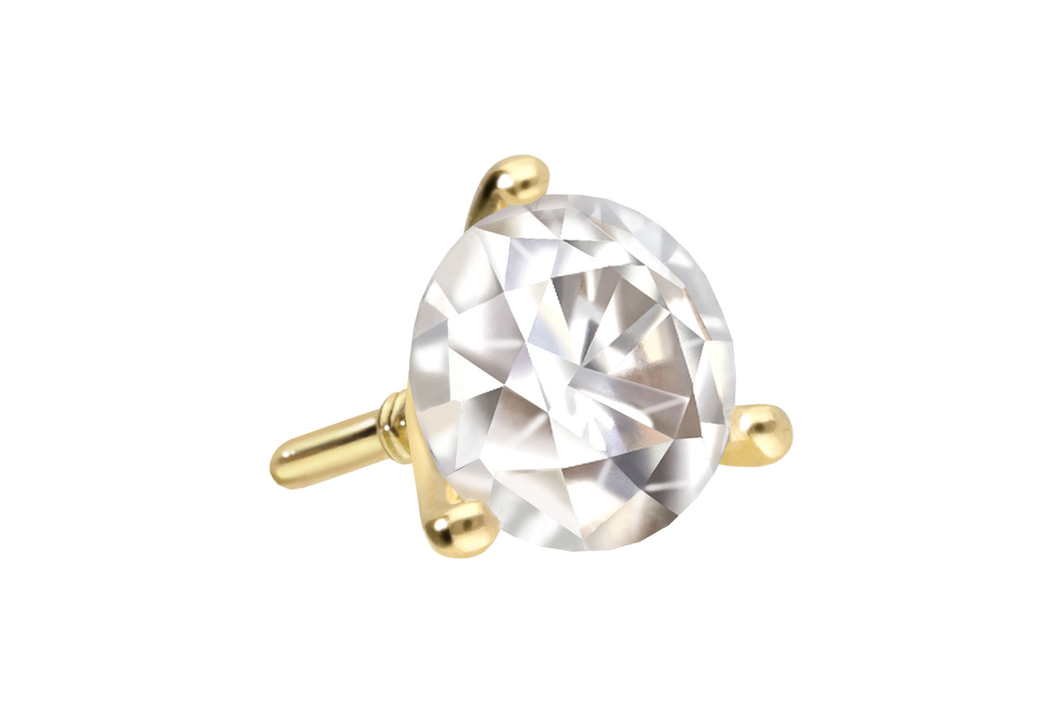 14 Karat Gold Schraubaufsatz mit Außengewinde MOISSANIT von Piercingline